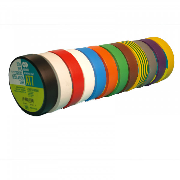 AT7 PVC Elektro Isolierband farbig 19mm x 33m Klebeband Markierung