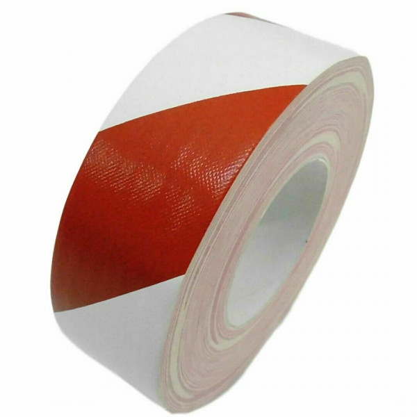 Markierungsband 50mm x 25m Gewebeband Warnband Weiss Rot Gaffa Tape Klebeband